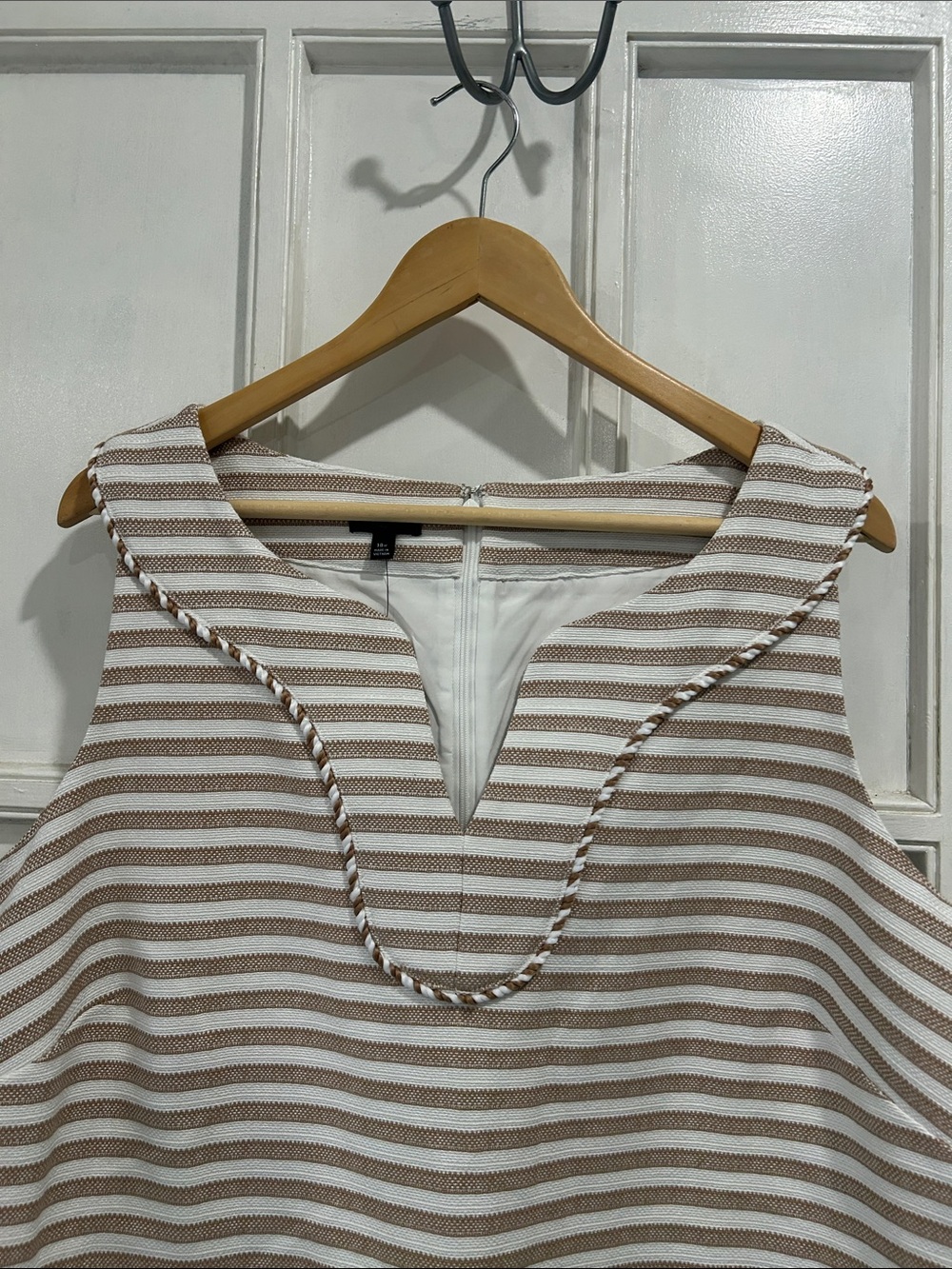 NWT Talbots Plus Sunlight Stripe Cotton Blend Beachy Nautical Shift Dress - 18W - Picture 6 of 11